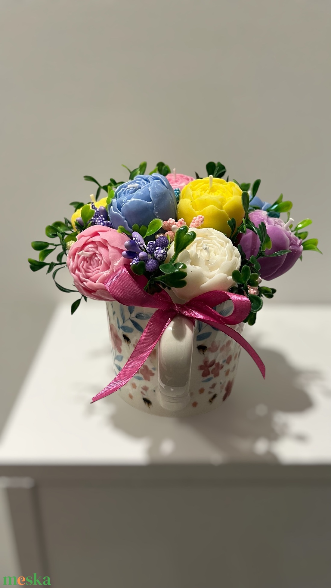 Gyertyavirág csuporban  - otthon & életmód - gyertya, illat, aroma - gyertya - Meska.hu