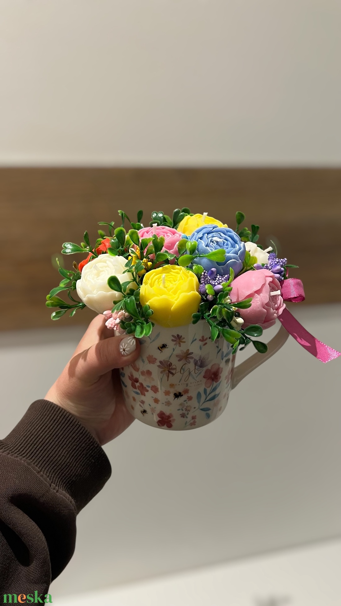 Gyertyavirág csuporban  - otthon & életmód - gyertya, illat, aroma - gyertya - Meska.hu