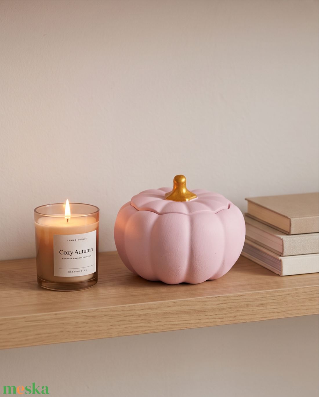 Rózsaszín Halloween kerámia tök ��� - otthon & életmód - dekoráció - halloween - halloweeni tök - Meska.hu