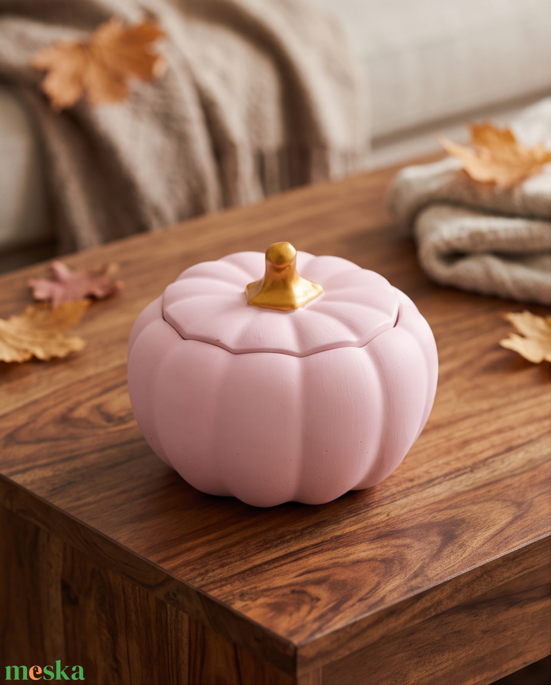 Rózsaszín Halloween kerámia tök ��� - otthon & életmód - dekoráció - halloween - halloweeni tök - Meska.hu