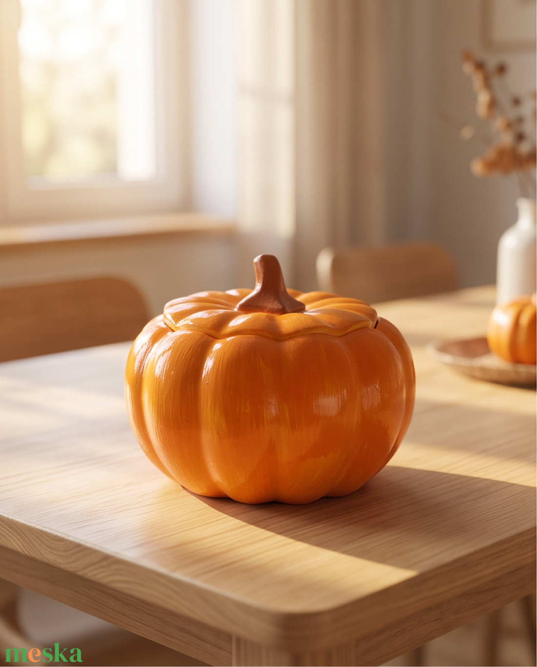 Narancssárga Halloween kerámia tök��� - otthon & életmód - dekoráció - halloween - halloweeni tök - Meska.hu