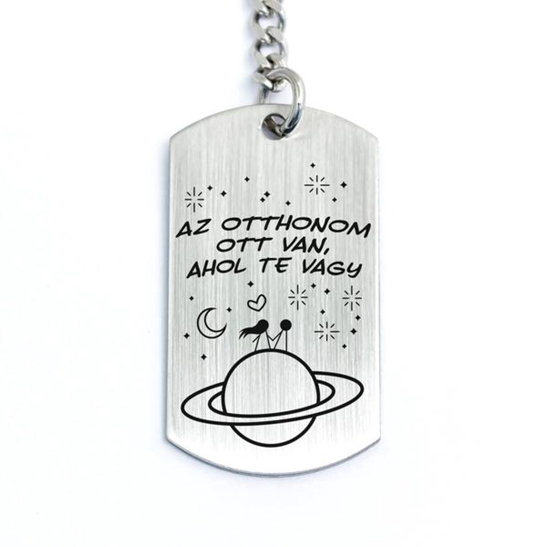 Az otthonom ott van ahol Te vagy acél medálos kulcstartó - táska & tok - kulcstartó & táskadísz - kulcstartó - Meska.hu