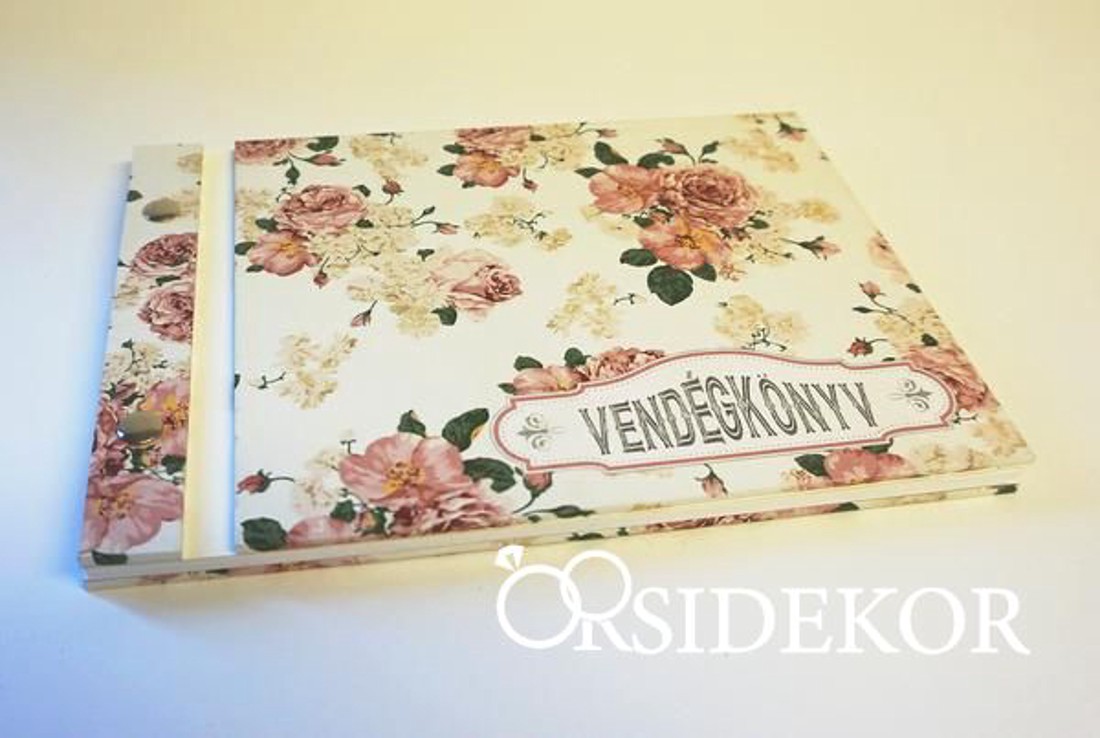 Romantikus vintage vendégkönyv - esküvő - emlék & ajándék - vendégkönyv - Meska.hu