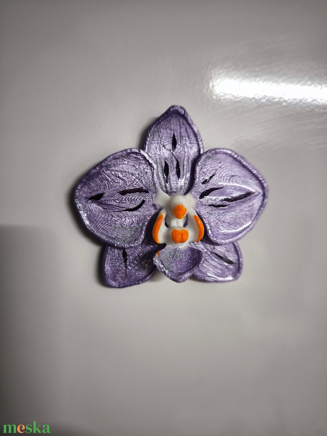 Lila Orhidea Hűtőmágnes - otthon & életmód - konyhafelszerelés, tálalás - konyhai dekoráció - hűtőmágnes - Meska.hu