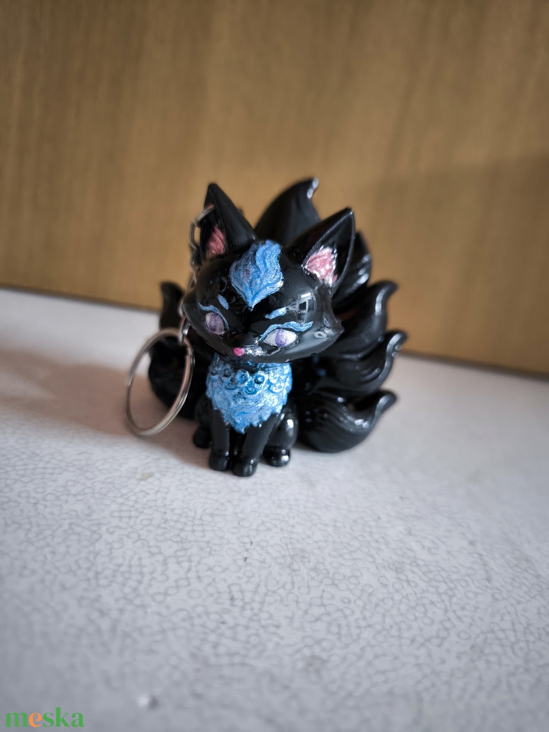 Fekete kilencfarkú róka kulcstartó - táska & tok - kulcstartó & táskadísz - kulcstartó - Meska.hu