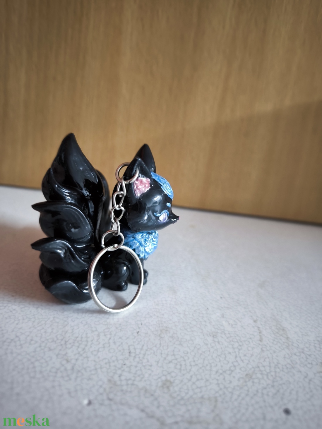 Fekete kilencfarkú róka kulcstartó - táska & tok - kulcstartó & táskadísz - kulcstartó - Meska.hu