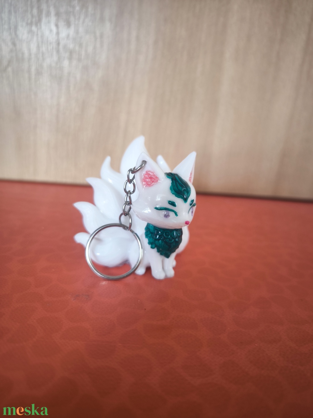 Fehér kilencfarkú róka kulcstartó - táska & tok - kulcstartó & táskadísz - kulcstartó - Meska.hu
