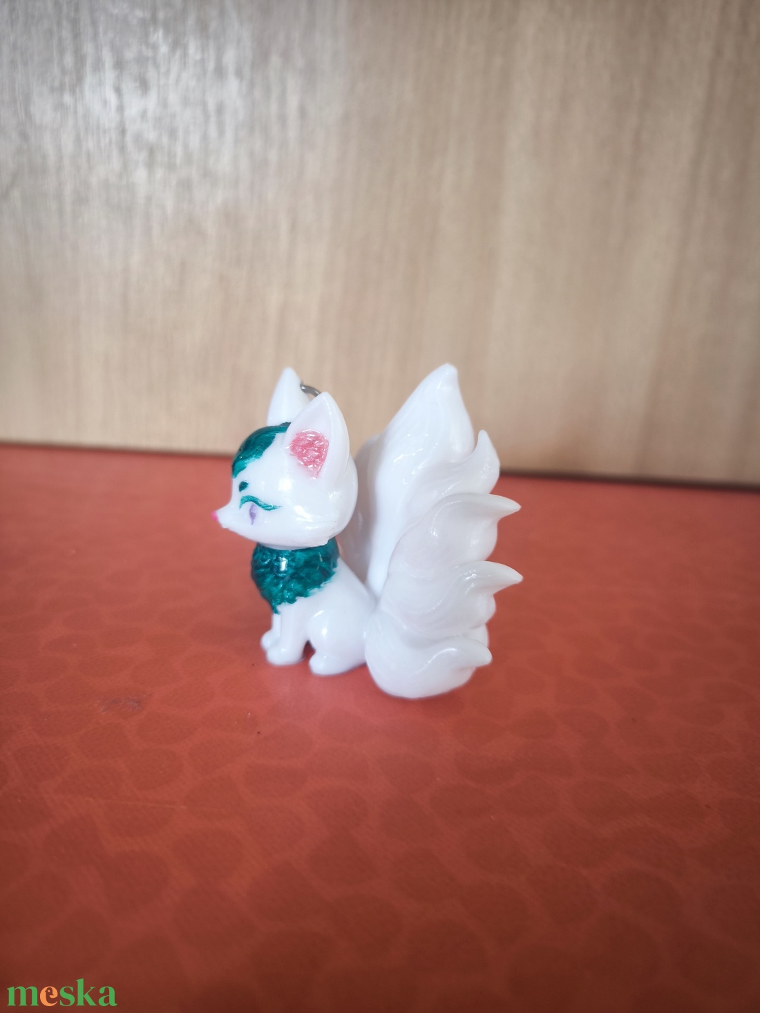 Fehér kilencfarkú róka kulcstartó - táska & tok - kulcstartó & táskadísz - kulcstartó - Meska.hu