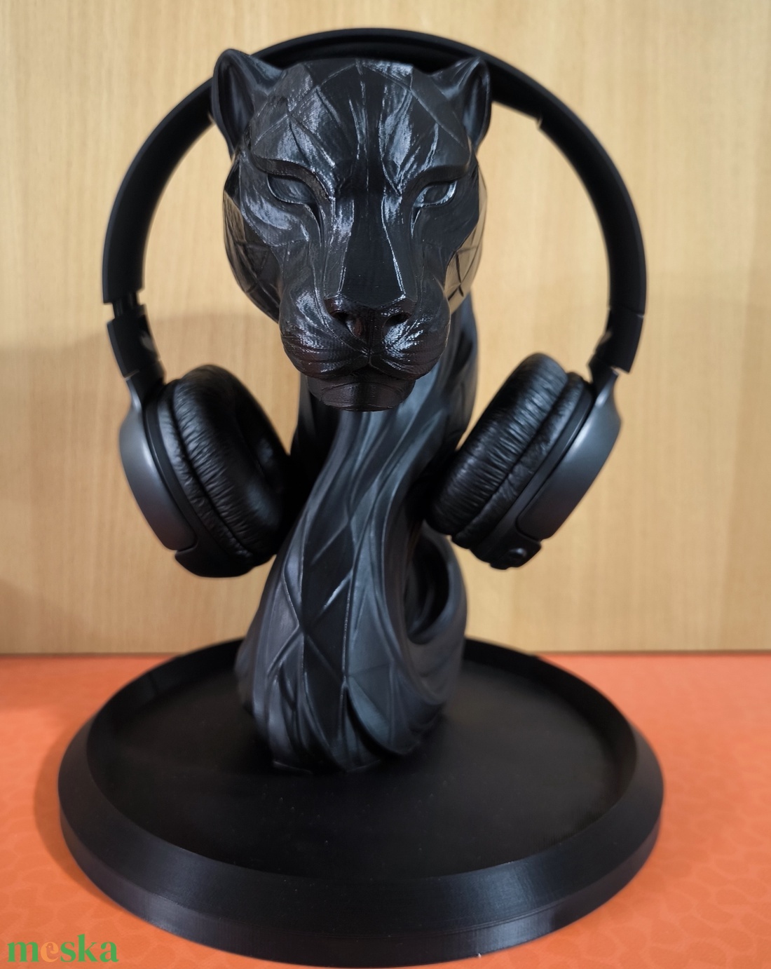 Párduc fejhallgató-tartó - otthon & életmód - tárolás & rendszerezés - íróasztali tároló - Meska.hu