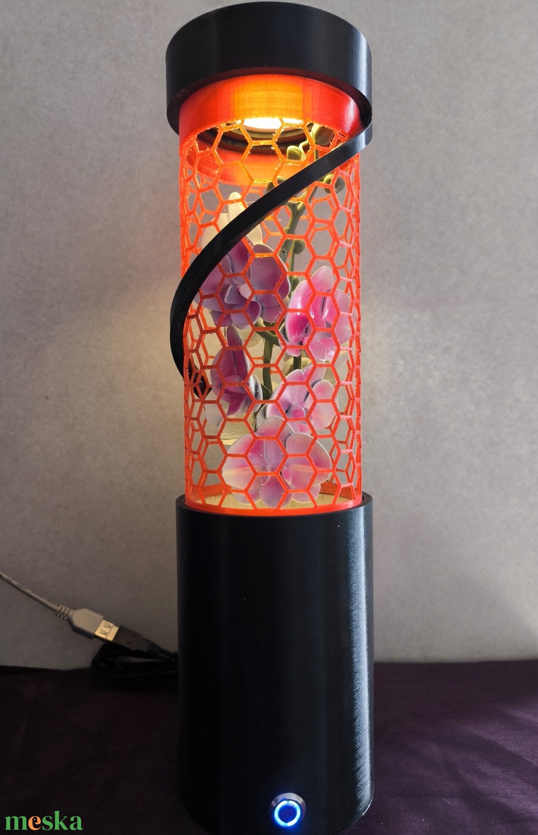 Orchideás hangulat lámpa - otthon & életmód - lámpa - asztali lámpa - Meska.hu