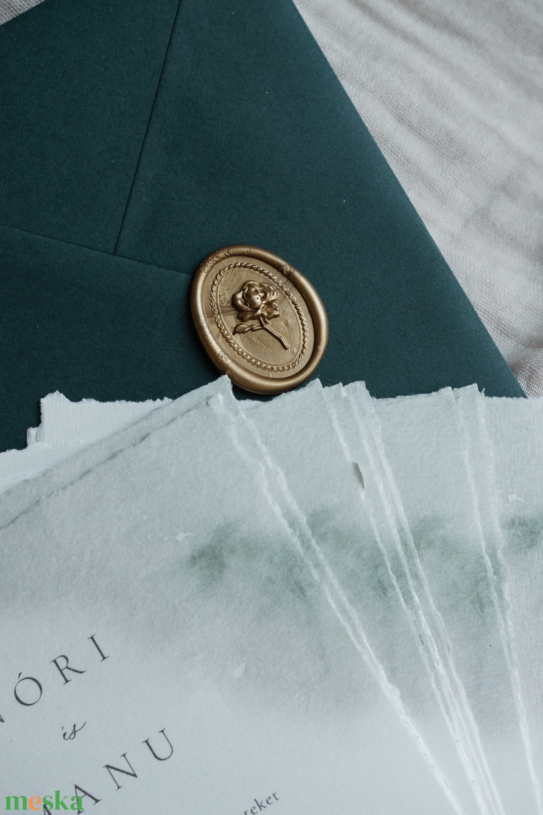 Sötétzöld rusztikus meghívó - esküvő - meghívó & kártya - meghívó - Meska.hu