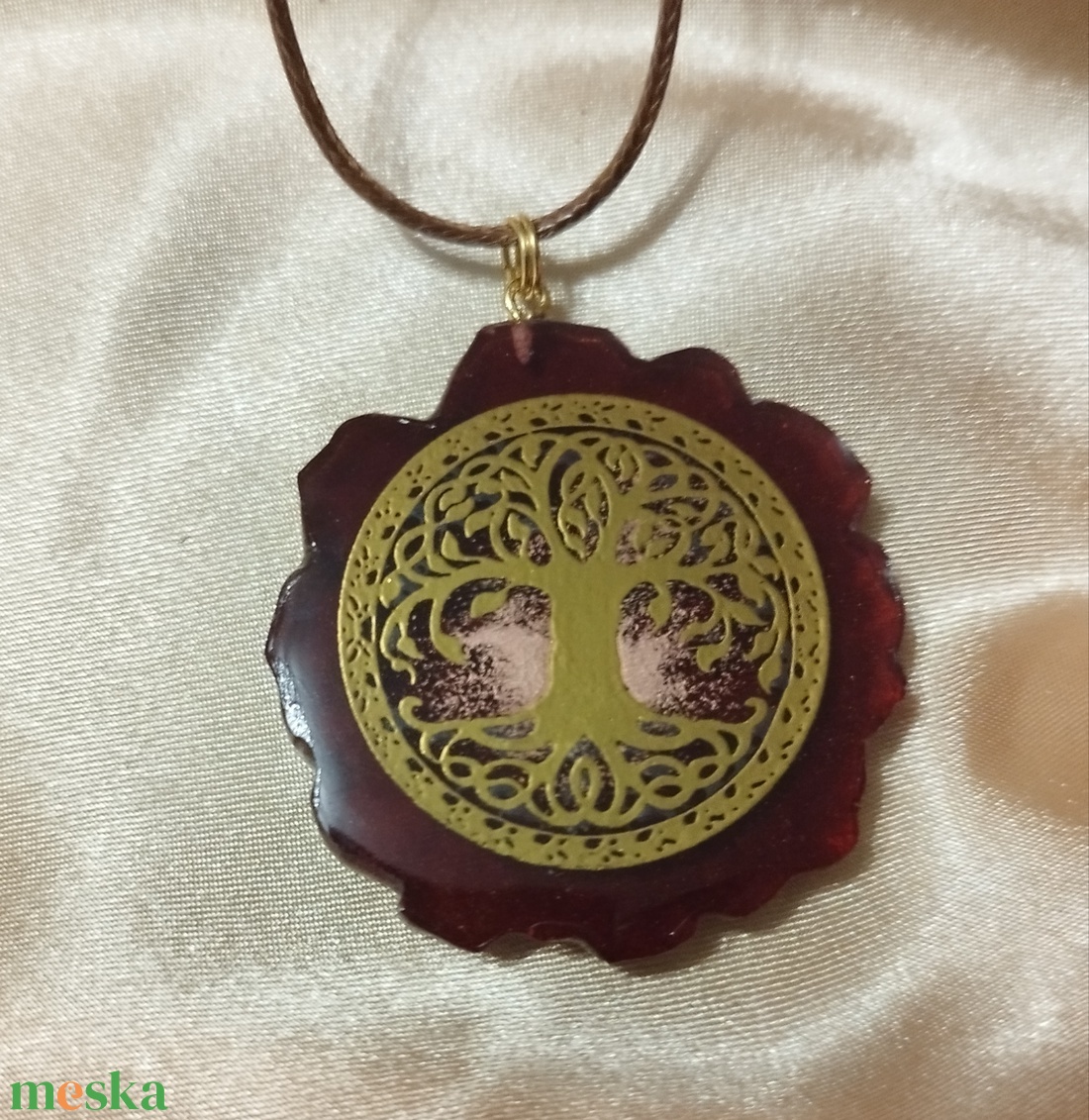 Geoda alakú női medál életfával - ékszer - nyaklánc - medál - Meska.hu