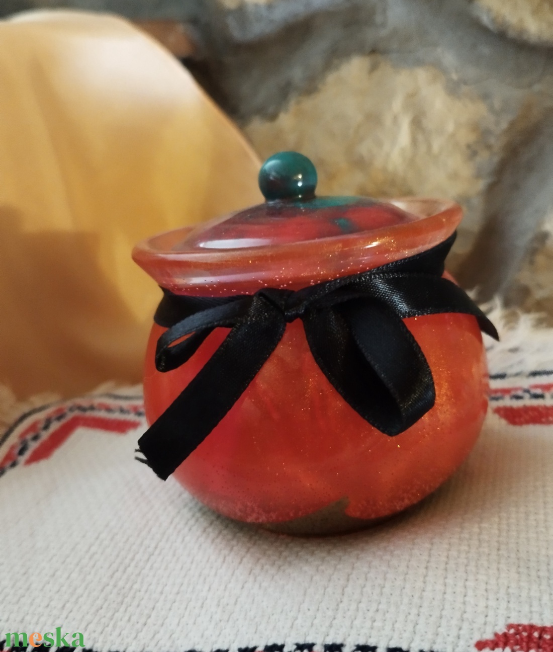 Tároló edény tetővel - ékszer - ékszertartó - ékszertartó tál - Meska.hu