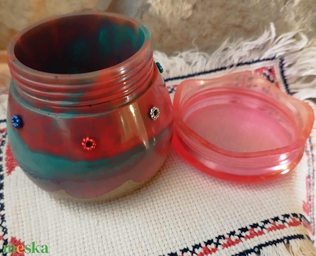 Tároló edény tetővel  - ékszer - ékszertartó - ékszerdoboz - Meska.hu