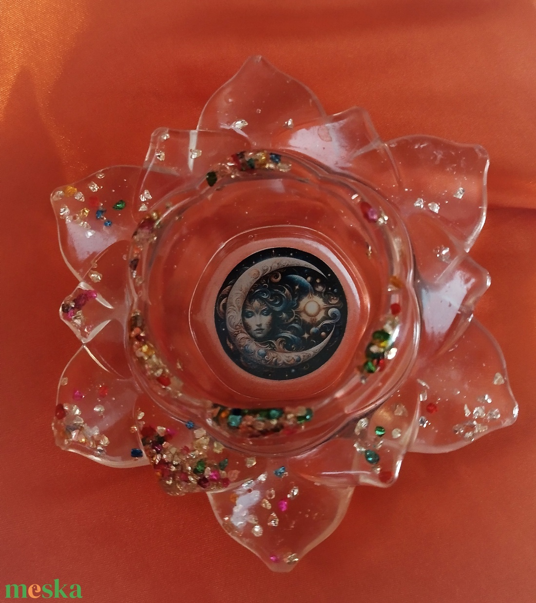 Lótusz virág alakú mécses tartó  - otthon & életmód - dekoráció - asztal és polc dekoráció - asztaldísz - Meska.hu