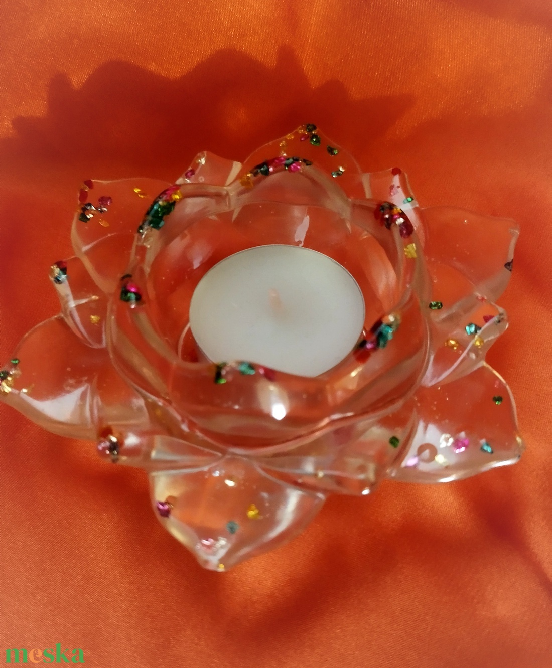 Lótusz virág alakú mécses tartó  - otthon & életmód - dekoráció - asztal és polc dekoráció - asztaldísz - Meska.hu