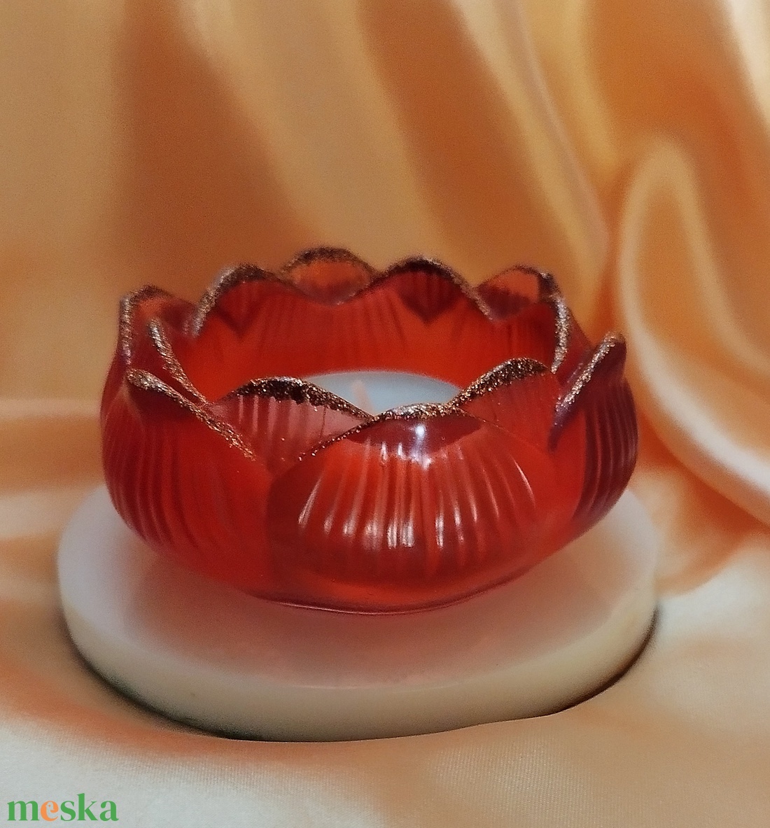 Virág alakú mécsestartó  - otthon & életmód - dekoráció - asztal és polc dekoráció - asztaldísz - Meska.hu