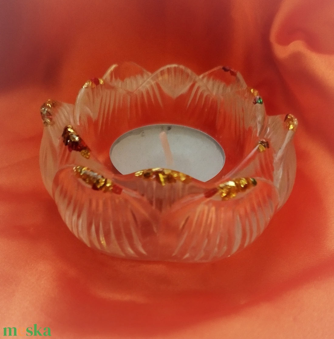 Virág alakú mécsestartó  - otthon & életmód - dekoráció - asztal és polc dekoráció - asztaldísz - Meska.hu