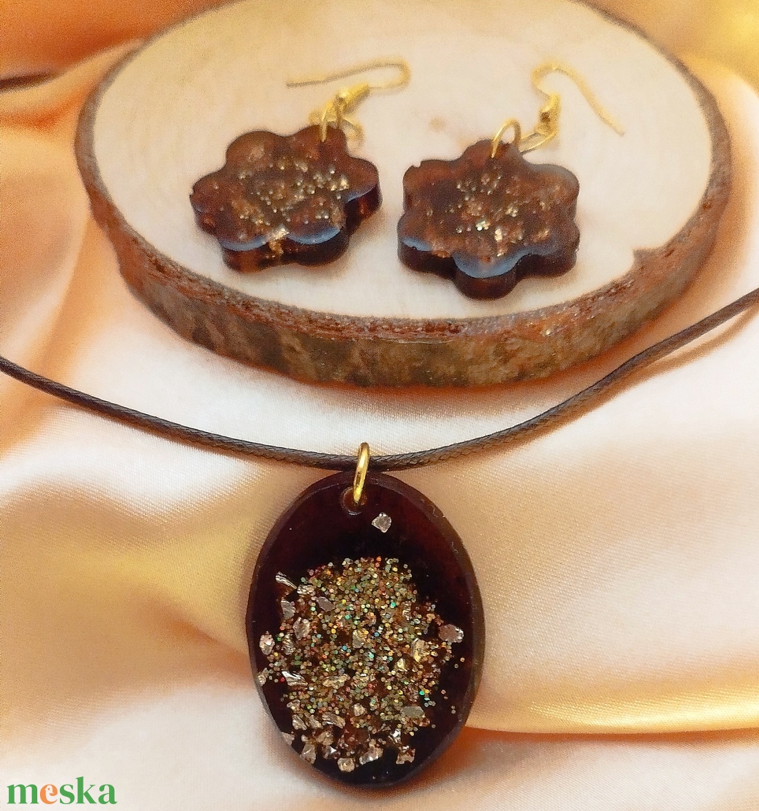 Női ékszer szett őrölt kávé felhasználásával - ékszer - ékszerszett - Meska.hu