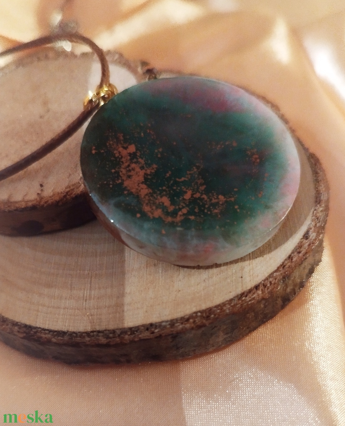 Kör/geoda alakú színes női medál - ékszer - nyaklánc - medál - Meska.hu