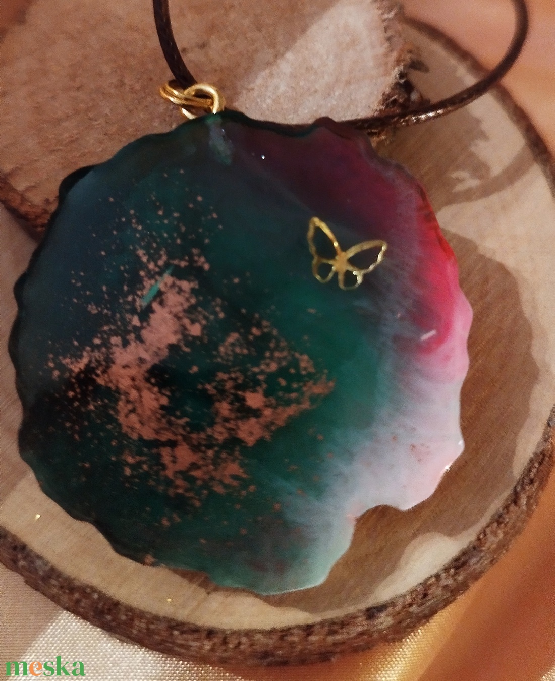 Kör/geoda alakú színes női medál - ékszer - nyaklánc - medál - Meska.hu