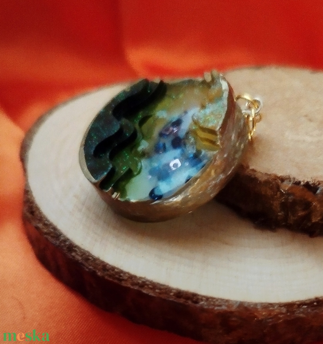 Dombor mintás színes női medál - ékszer - nyaklánc - medál - Meska.hu