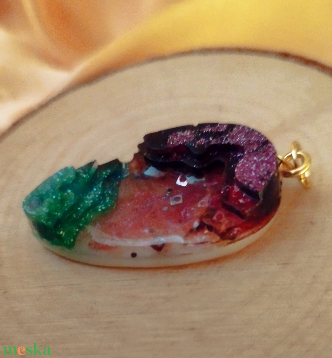 Dombor mintás színes női medál  - ékszer - nyaklánc - medál - Meska.hu