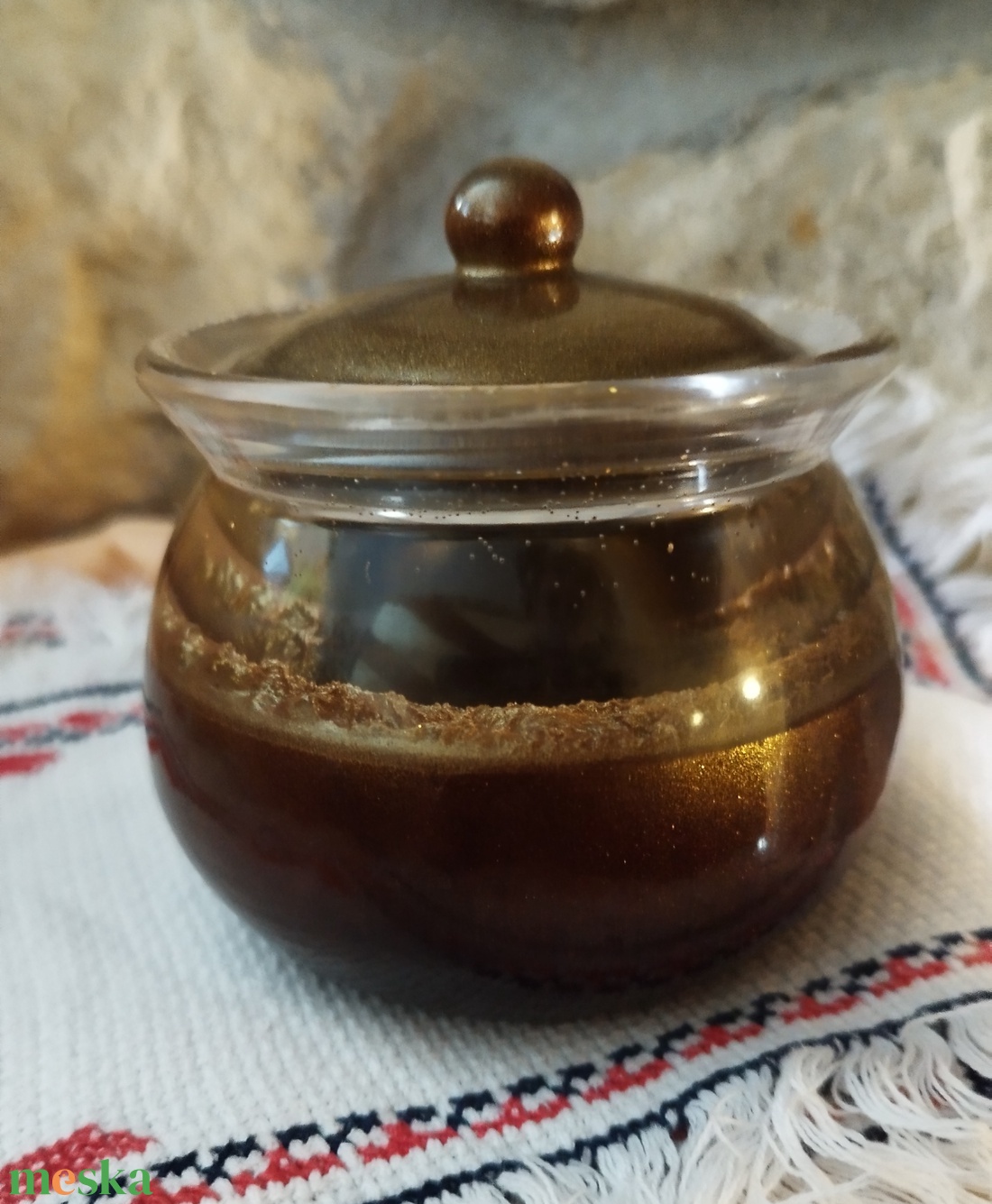 Tároló edény tetővel  - ékszer - ékszertartó - ékszerdoboz - Meska.hu