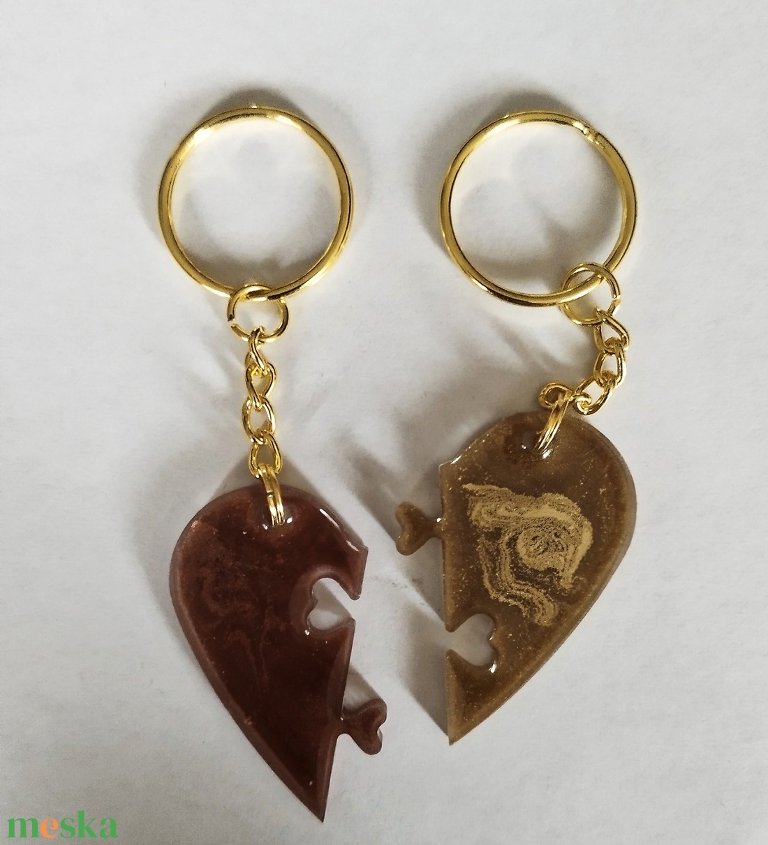 Puzzle szív kulcstartók párban - táska & tok - kulcstartó & táskadísz - kulcstartó - Meska.hu