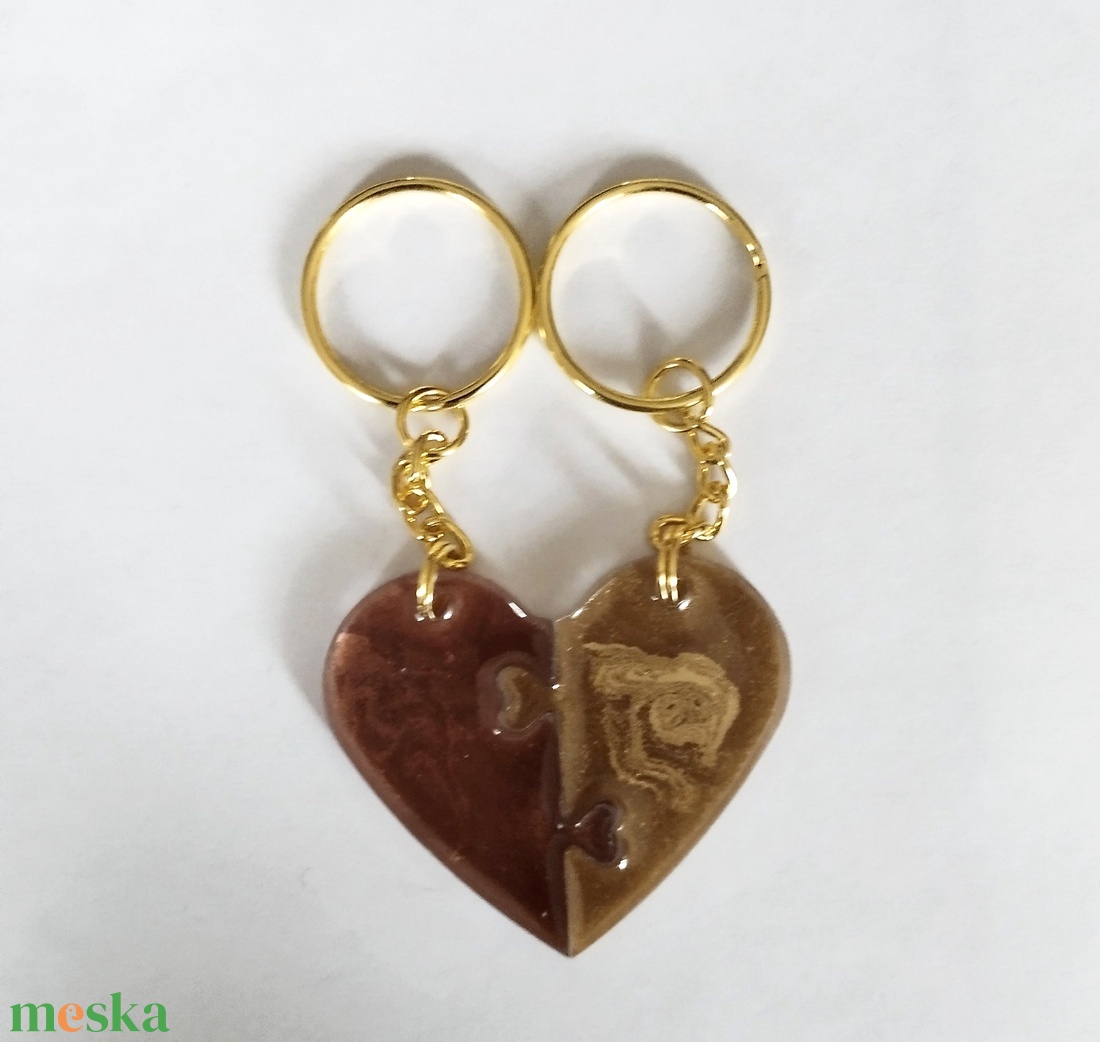 Puzzle szív kulcstartók párban - táska & tok - kulcstartó & táskadísz - kulcstartó - Meska.hu