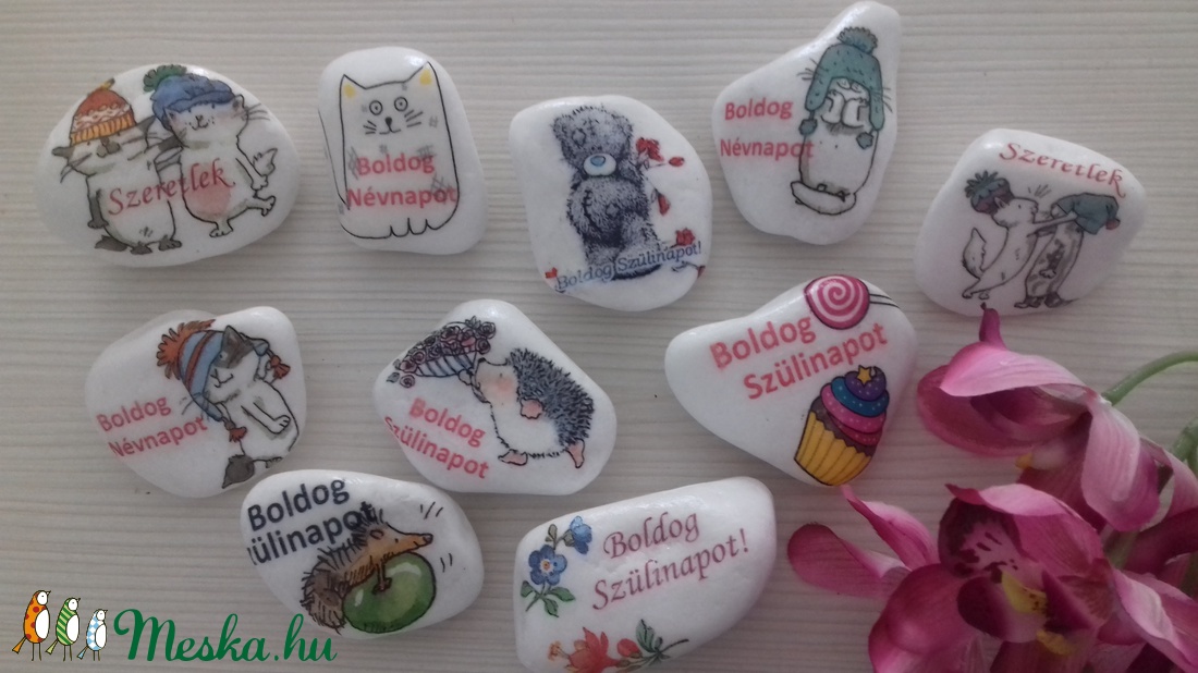 10 db Szöveges ajándék díszkő - - Meska.hu 10 db Szöveges ajándék díszkő - - Meska.hu