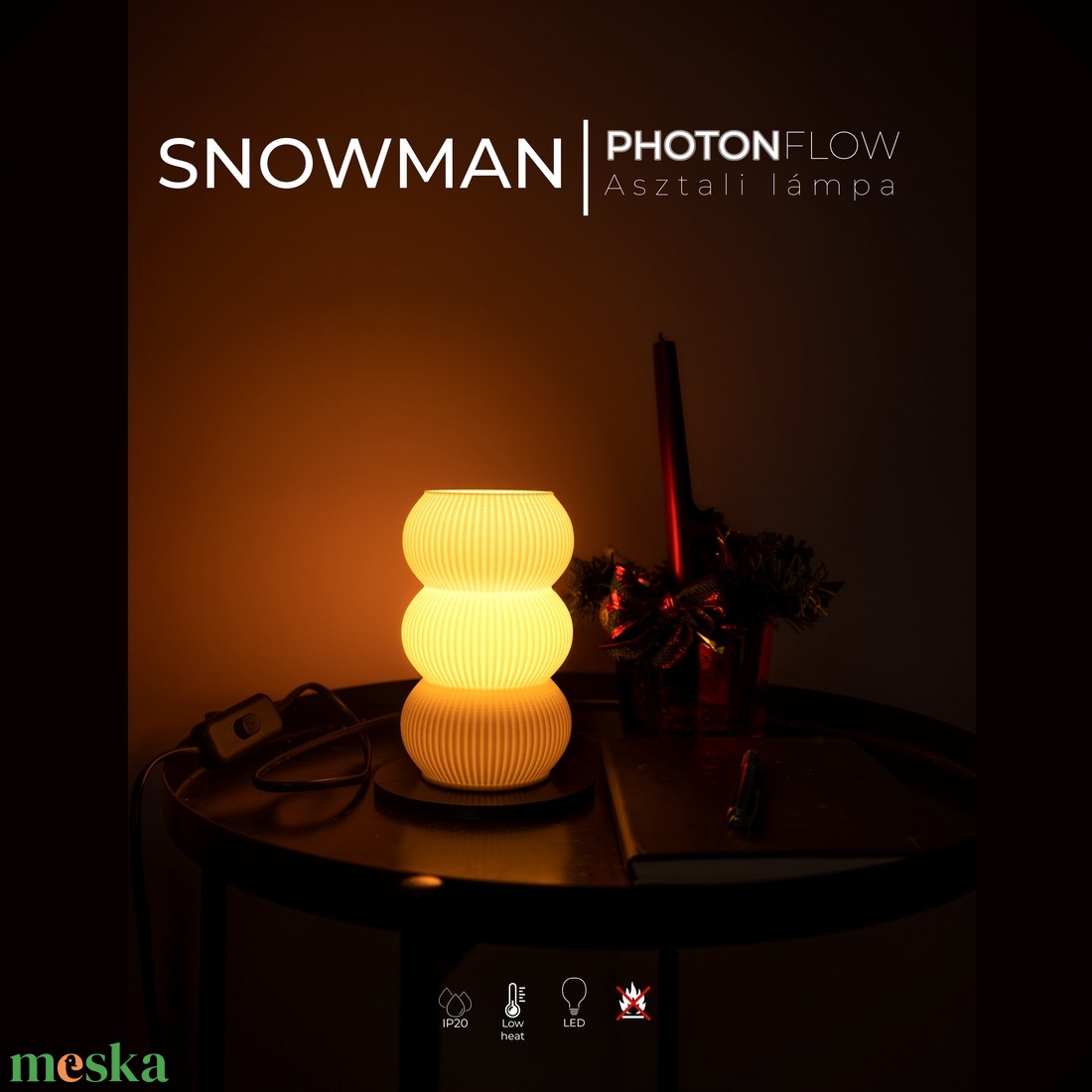 Photonflow - Snowman asztali lámpa - otthon & életmód - lámpa - asztali lámpa - Meska.hu