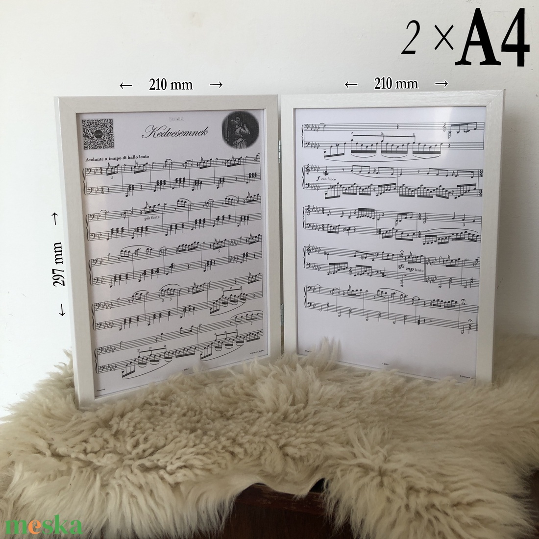 P R E M I U M   Egyedi romantikus zongoradarab (2�A4-es szárnykeretes díszkottával, QR-kódos videómontázzsal, audióval) - otthon & életmód - dekoráció - asztal és polc dekoráció - zenedoboz - Meska.hu