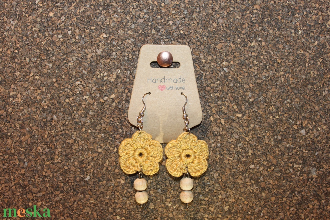 Sárga horgolt fülbevaló - ékszer - fülbevaló - lógó fülbevaló - Meska.hu Sárga horgolt fülbevaló - ékszer - fülbevaló - lógó fülbevaló - Meska.hu