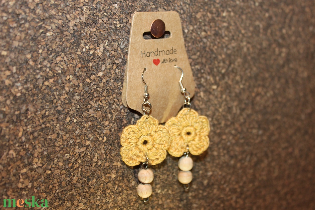 Sárga horgolt fülbevaló - ékszer - fülbevaló - lógó fülbevaló - Meska.hu Sárga horgolt fülbevaló - ékszer - fülbevaló - lógó fülbevaló - Meska.hu