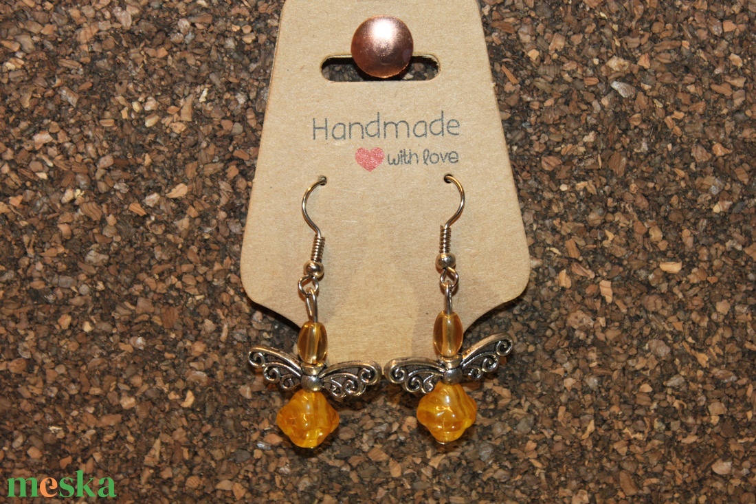 Sárga gyöngy angyalka fülbevaló - ékszer - fülbevaló - lógó fülbevaló - Meska.hu Sárga gyöngy angyalka fülbevaló - ékszer - fülbevaló - lógó fülbevaló - Meska.hu