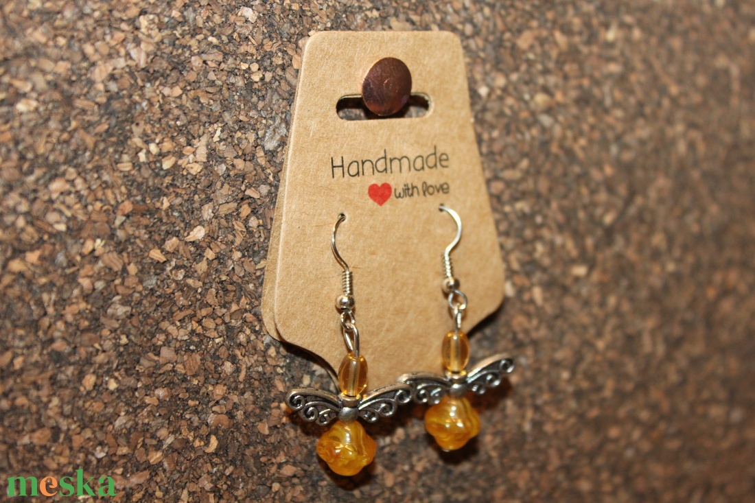 Sárga gyöngy angyalka fülbevaló - ékszer - fülbevaló - lógó fülbevaló - Meska.hu Sárga gyöngy angyalka fülbevaló - ékszer - fülbevaló - lógó fülbevaló - Meska.hu