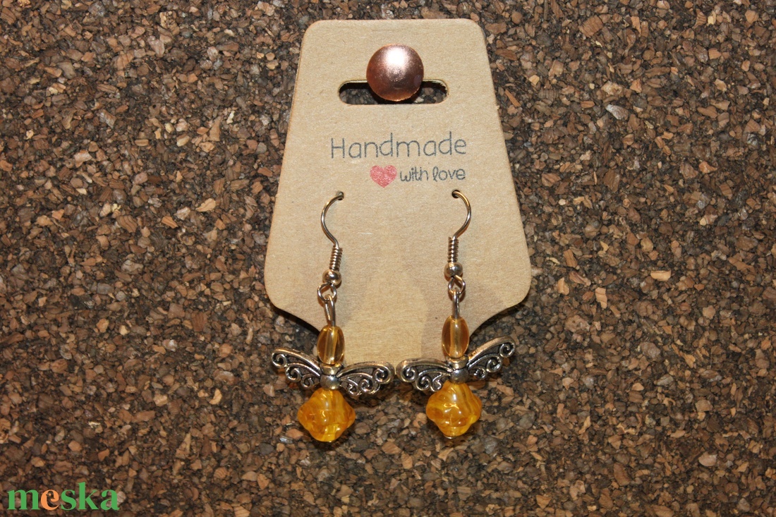 Sárga gyöngy angyalka fülbevaló - ékszer - fülbevaló - lógó fülbevaló - Meska.hu Sárga gyöngy angyalka fülbevaló - ékszer - fülbevaló - lógó fülbevaló - Meska.hu