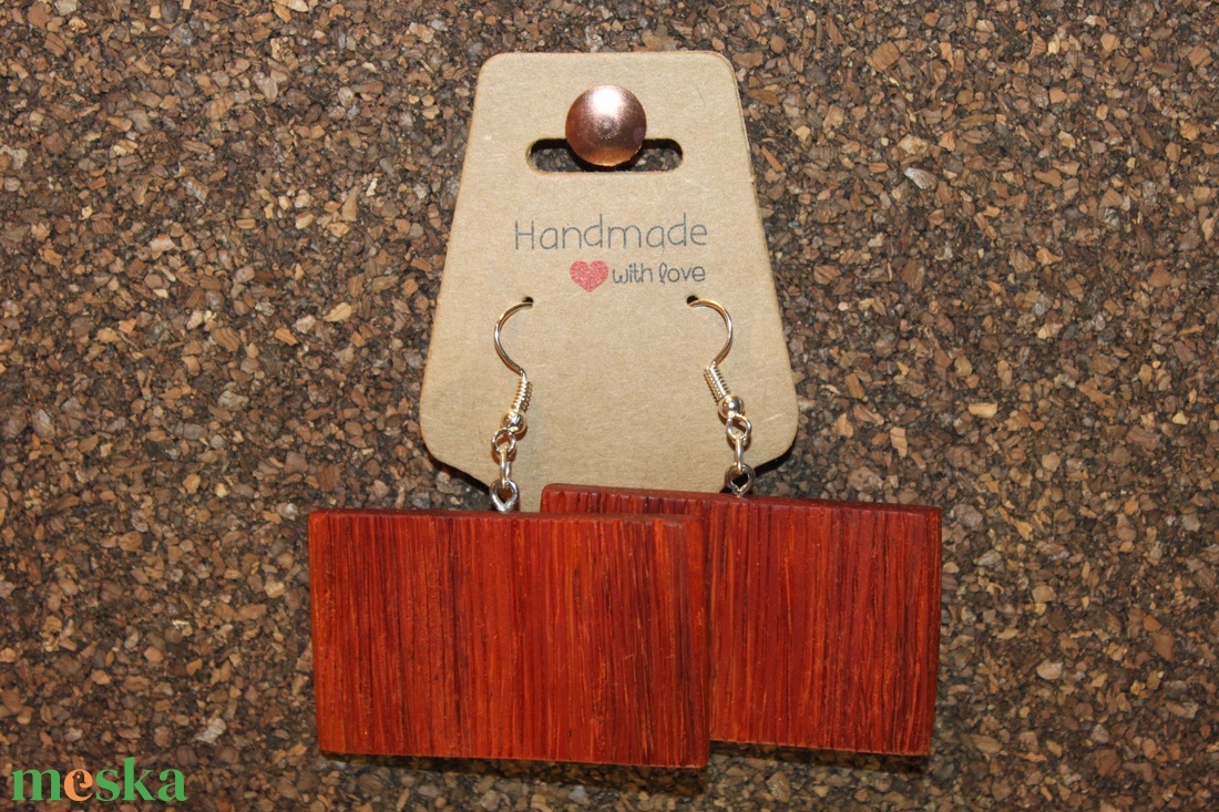 Padouk kézműves fülbevaló - ékszer - fülbevaló - lógó fülbevaló - Meska.hu Padouk kézműves fülbevaló - ékszer - fülbevaló - lógó fülbevaló - Meska.hu