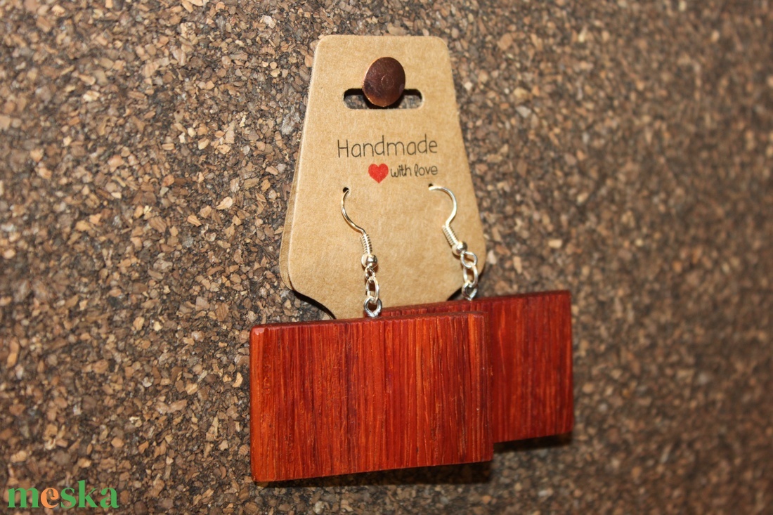 Padouk kézműves fülbevaló - ékszer - fülbevaló - lógó fülbevaló - Meska.hu Padouk kézműves fülbevaló - ékszer - fülbevaló - lógó fülbevaló - Meska.hu