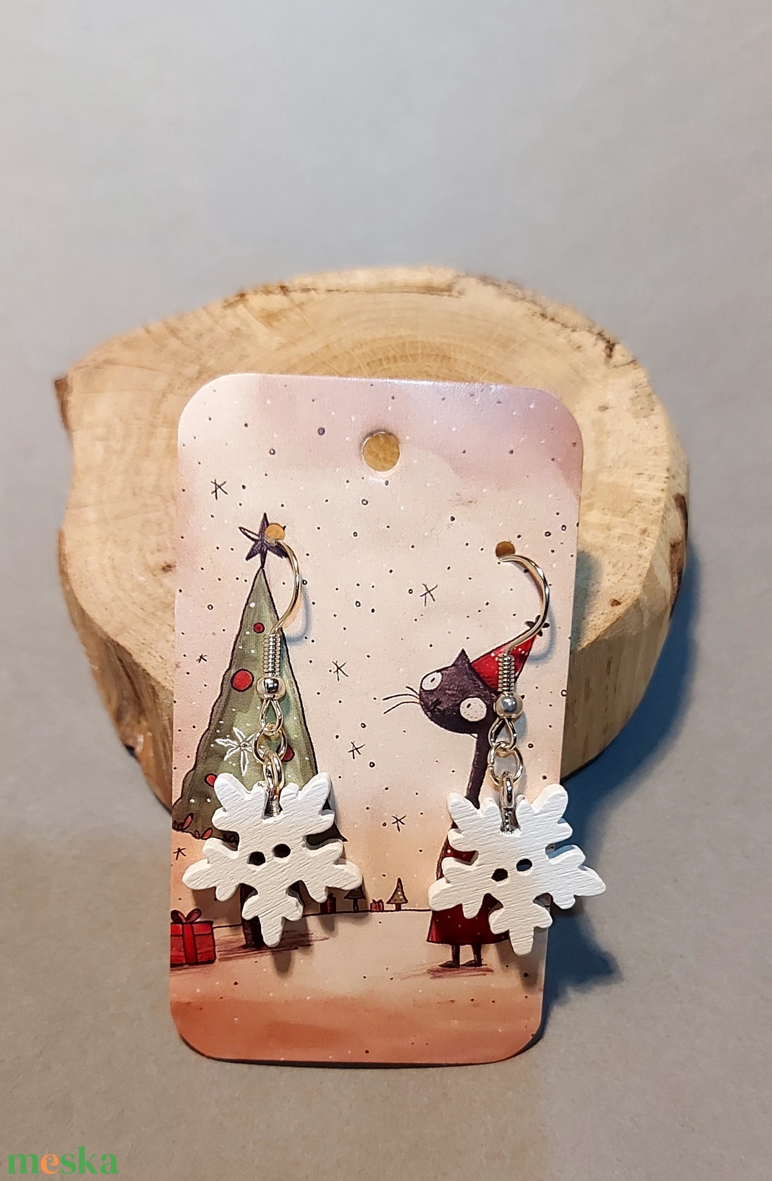 Karácsonyi fülbevaló - ékszer - fülbevaló - lógó fülbevaló - Meska.hu