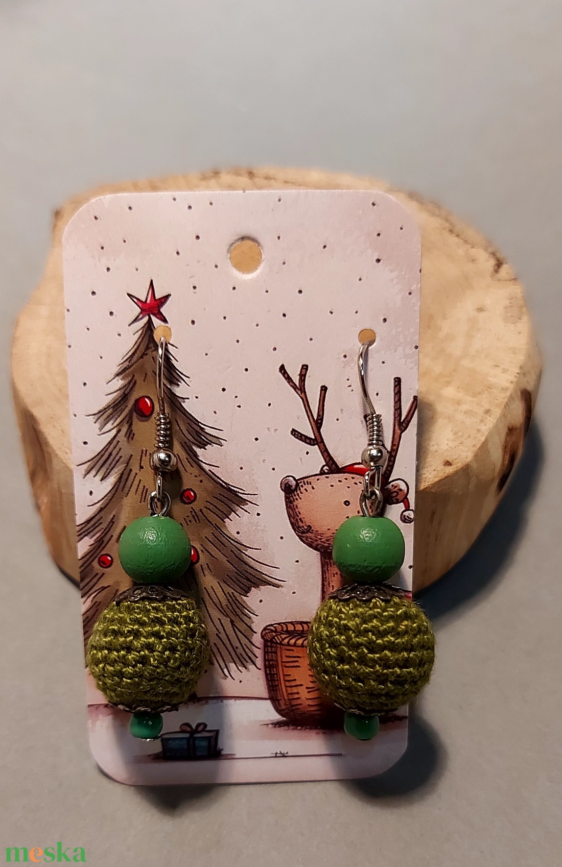  Horgolt karácsonyi fülbevaló - ékszer - fülbevaló - fülékszer - Meska.hu