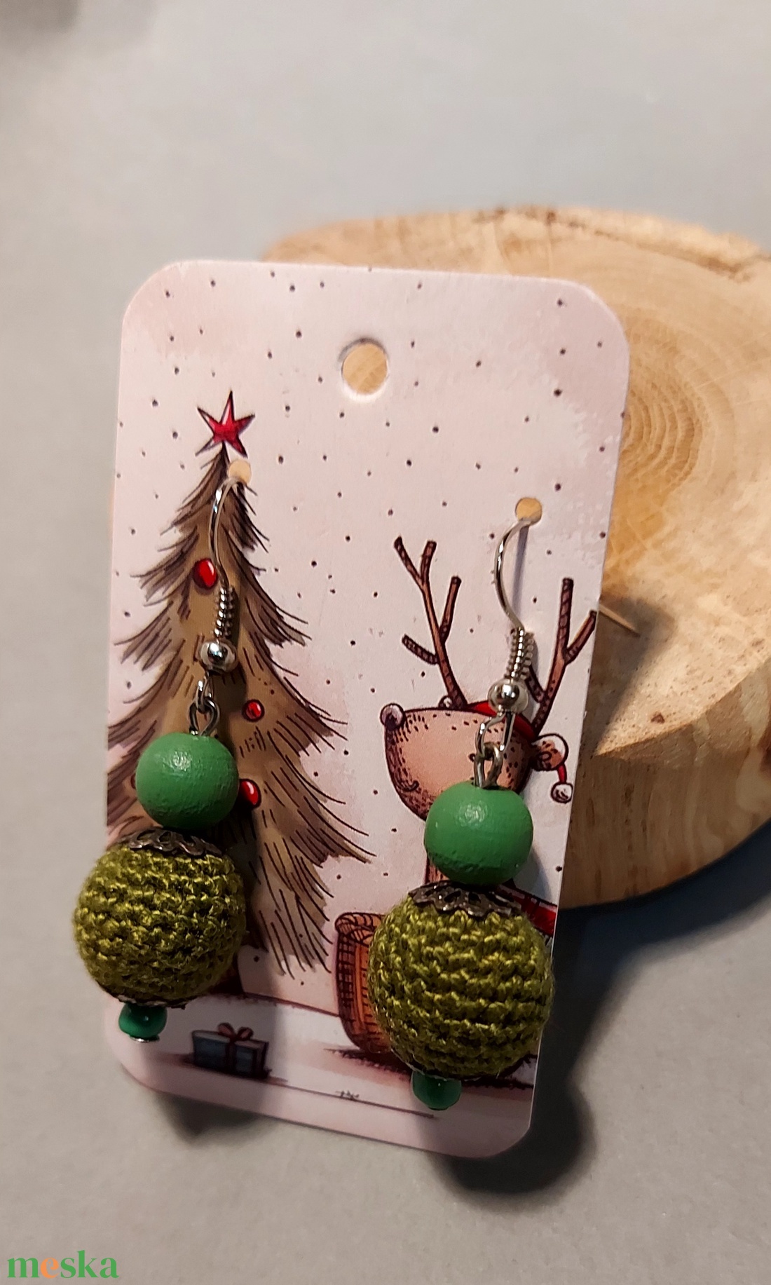  Horgolt karácsonyi fülbevaló - ékszer - fülbevaló - fülékszer - Meska.hu