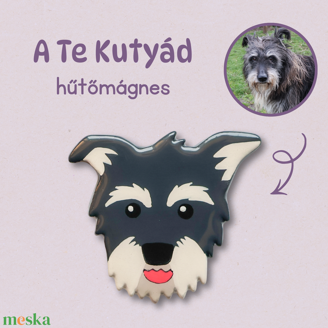 A Te kutyád hűtőmágnes - otthon & életmód - konyhafelszerelés, tálalás - konyhai dekoráció - hűtőmágnes - Meska.hu