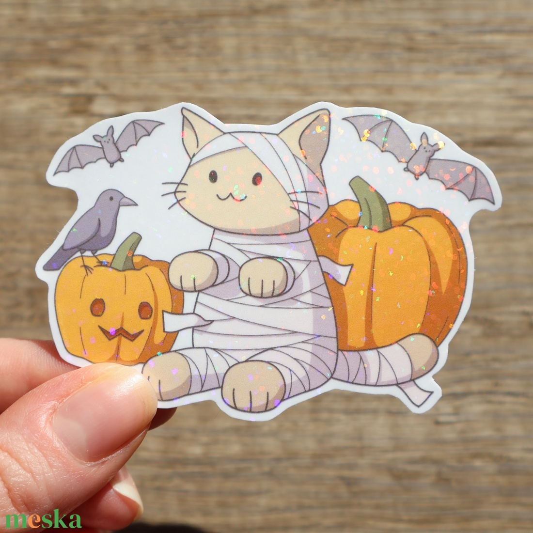 Múmiau matrica - otthon & életmód - dekoráció - halloween - halloweeni dekoráció - Meska.hu