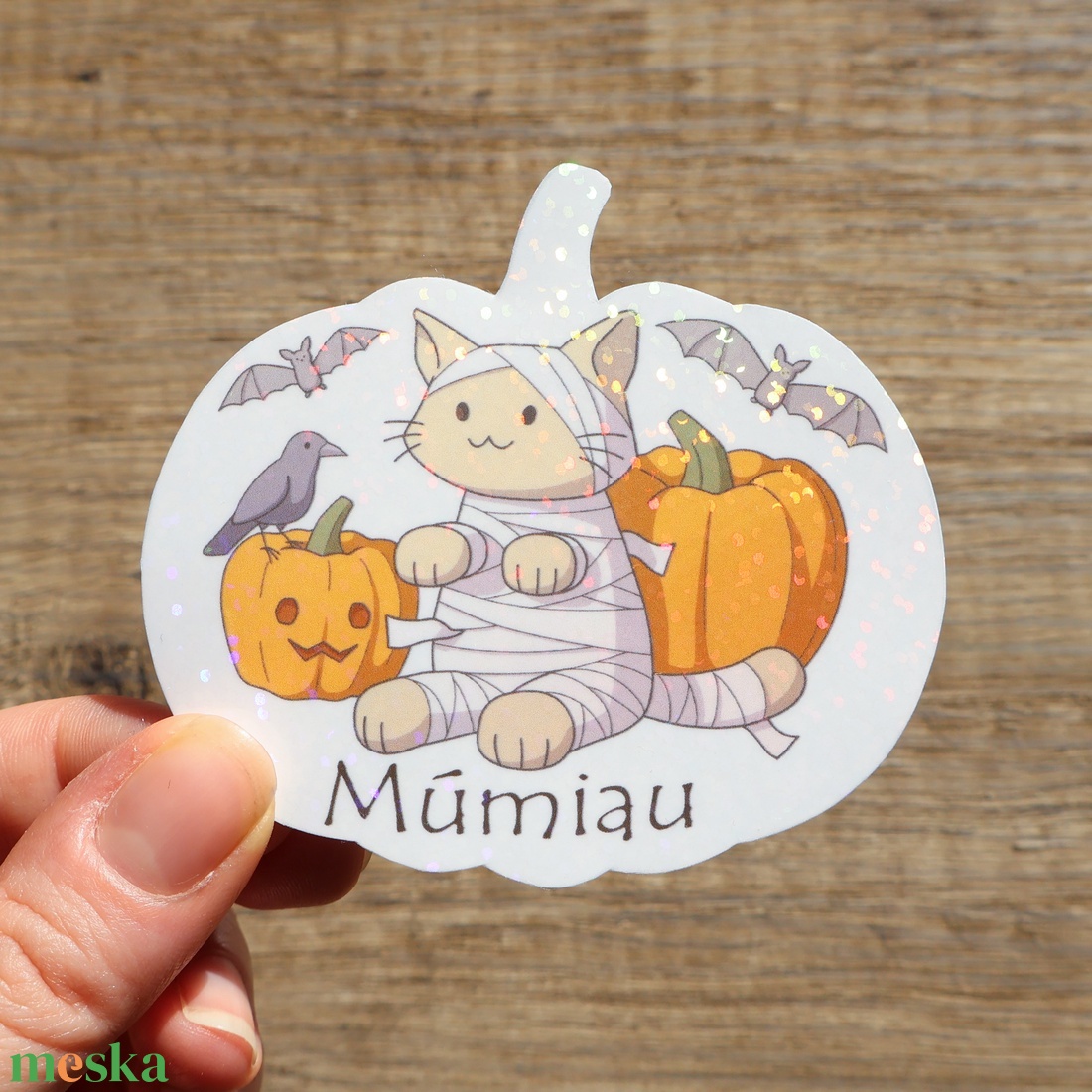 Múmiau matrica - otthon & életmód - dekoráció - halloween - halloweeni dekoráció - Meska.hu