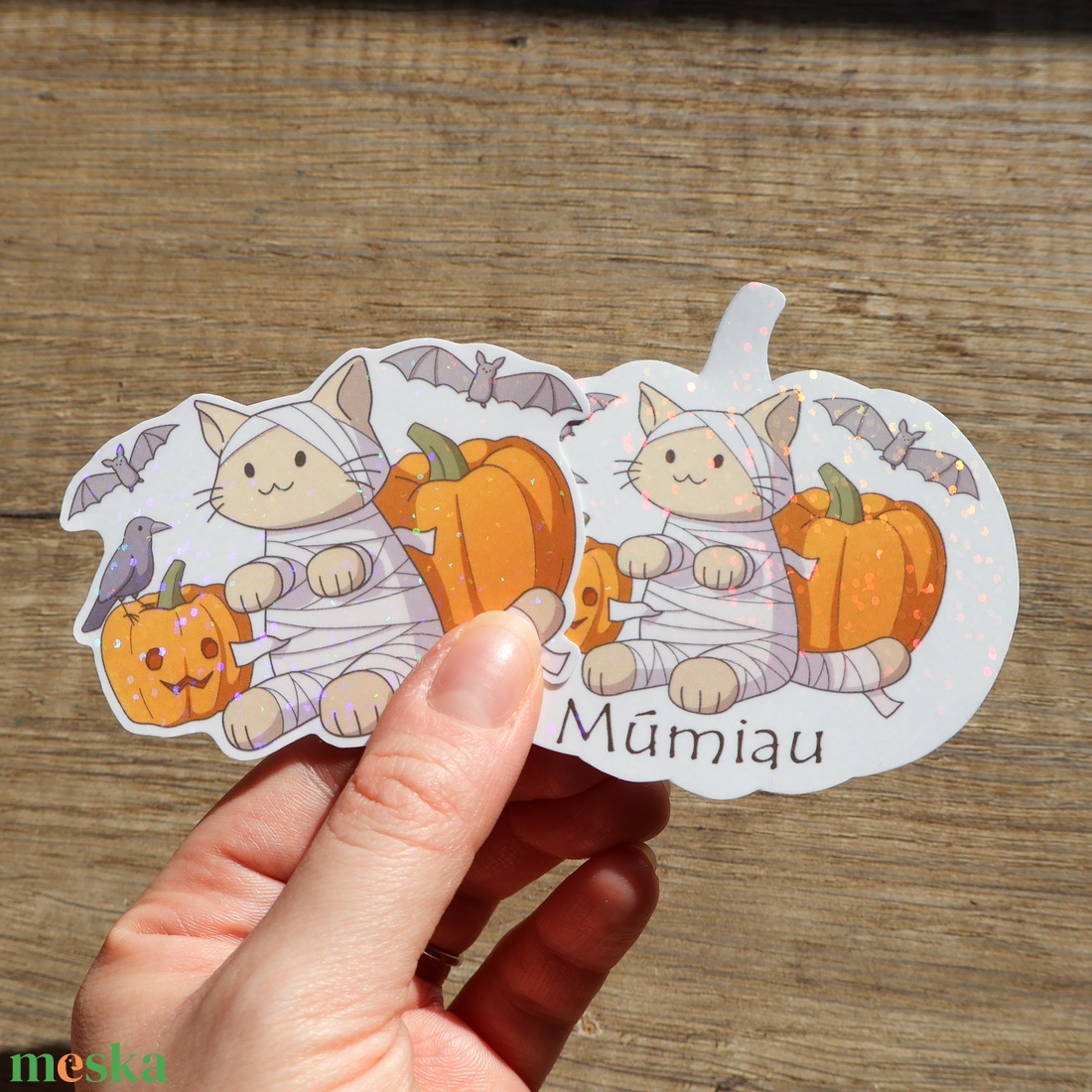 Múmiau matrica - otthon & életmód - dekoráció - halloween - halloweeni dekoráció - Meska.hu
