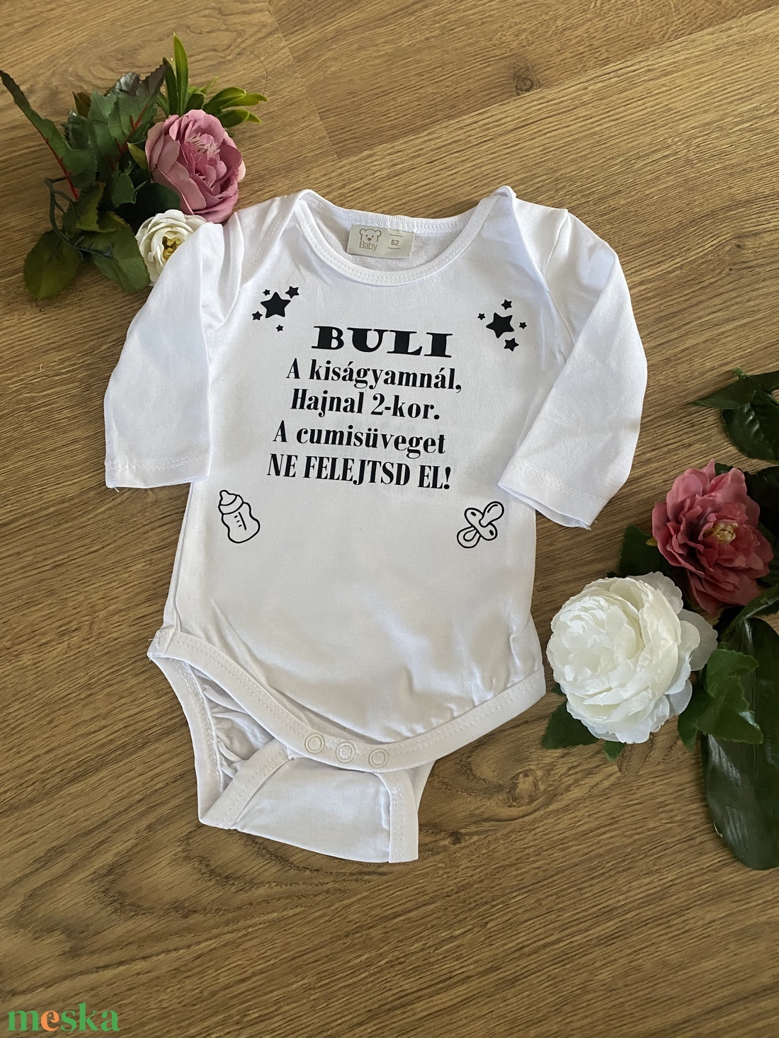 Baba köszöntő body- egyedi felirattal - játék & sport - babalátogató ajándékcsomag - Meska.hu