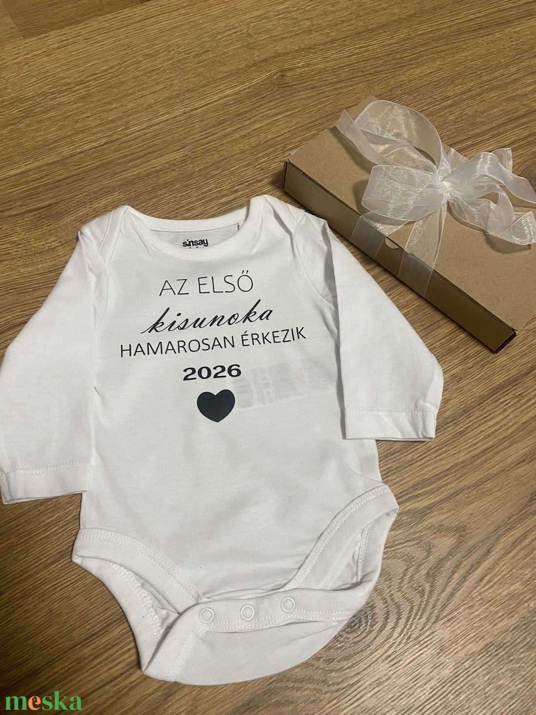 Baba bejelentő body nagyszülőknek, megható vagy vicces felirattal is - játék & sport - babalátogató ajándékcsomag - Meska.hu