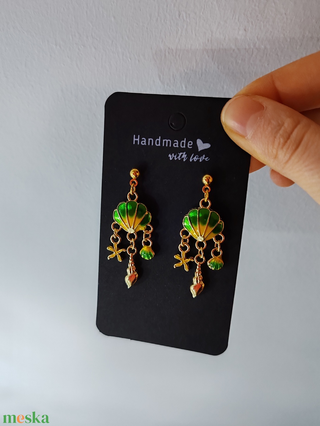 Divatos kagylós Fülbevaló - ékszer - fülbevaló - lógó fülbevaló - Meska.hu